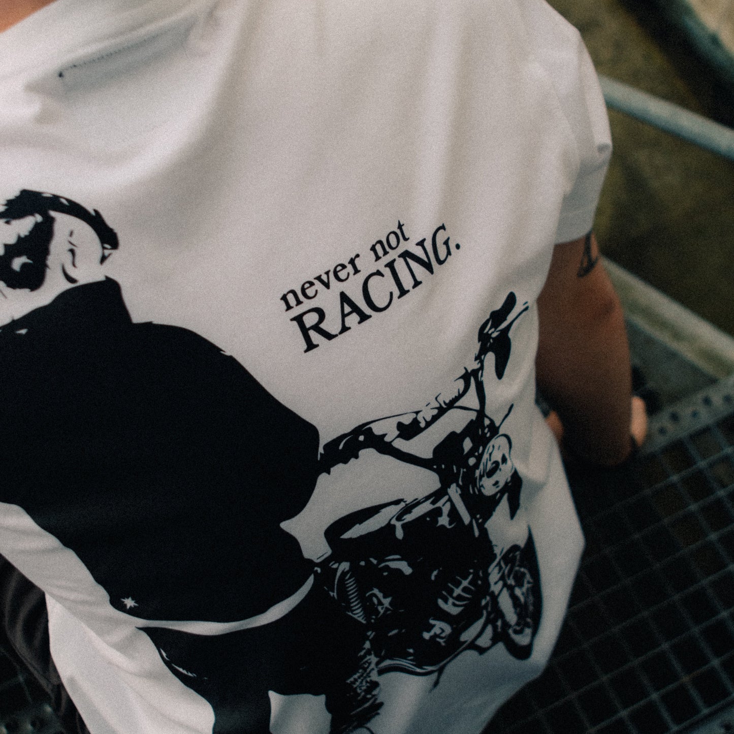 NEVER NOT RACING - White T-Shirt
